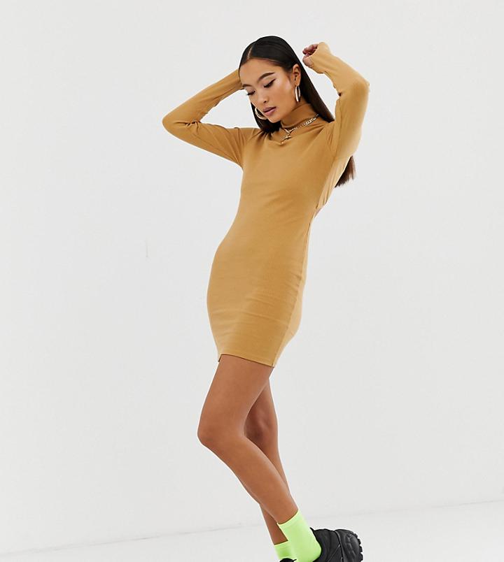 Collusion Bodycon Dress With Open Back-green