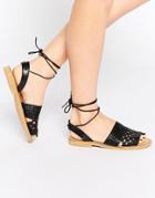 Asos Fruity Tutty Lace Up Sandals - Black