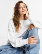 Free People Volume Sleeve Sweatshirt In Ivory-white