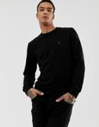 Allsaints Soft Touch Sweatshirt With Logo In Black - Black