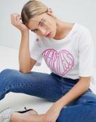 Chorus Puff Print Boyfriend T-shirt - White