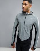 Puma Half Zip Hooded Top - Gray