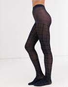 Jonathan Aston Check Plaid Tights In Black And Navy