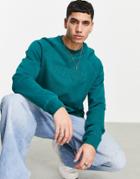 Guess Sweatshirt In Turquoise With Chest Logo-green