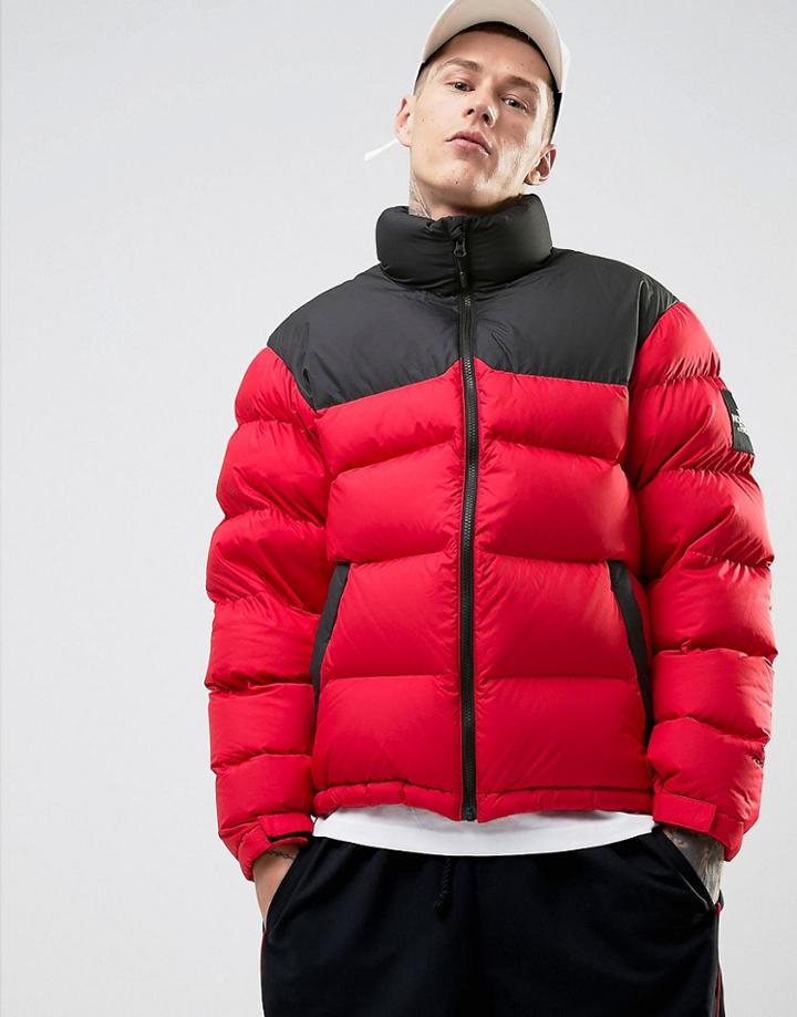 The North Face 1992 Nuptse Down Jacket 2 Tone In Red/black - Red
