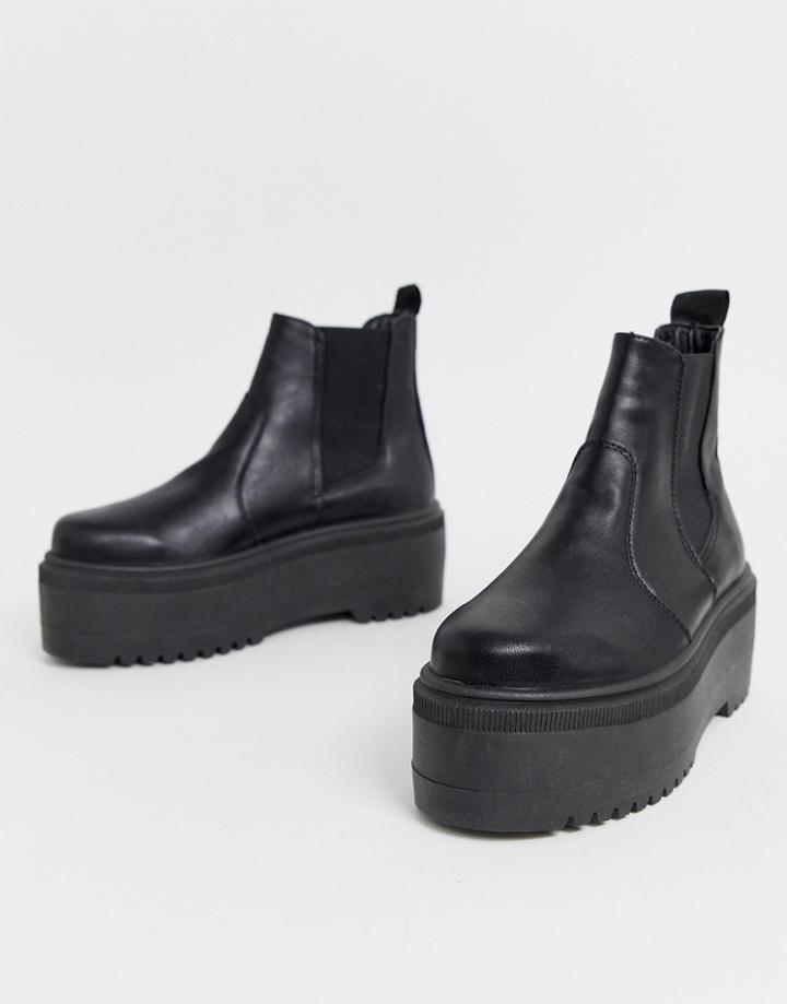 Asos Design Amplify Chunky Chelsea Boots In Black