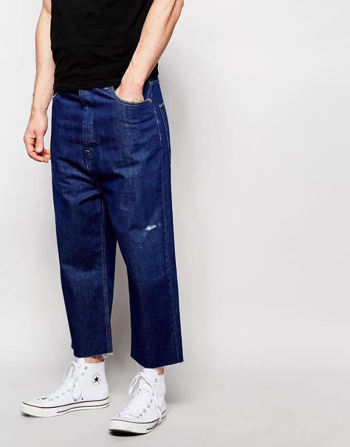 Asos Wide Leg Jeans In Indigo - Indigo