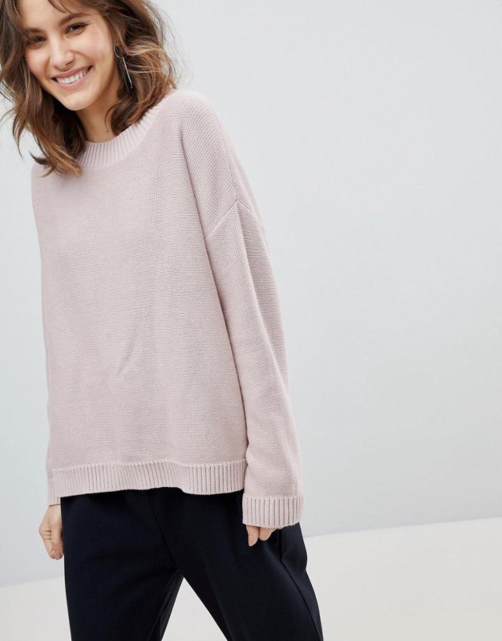 Selected Eco Organic Cotton High Neck Sweater - Pink