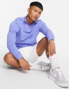 Asos Design Coordinating Half Zip Sweatshirt In Purple-blues