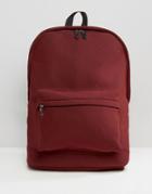Asos Backpack In Burgundy Jersey - Red