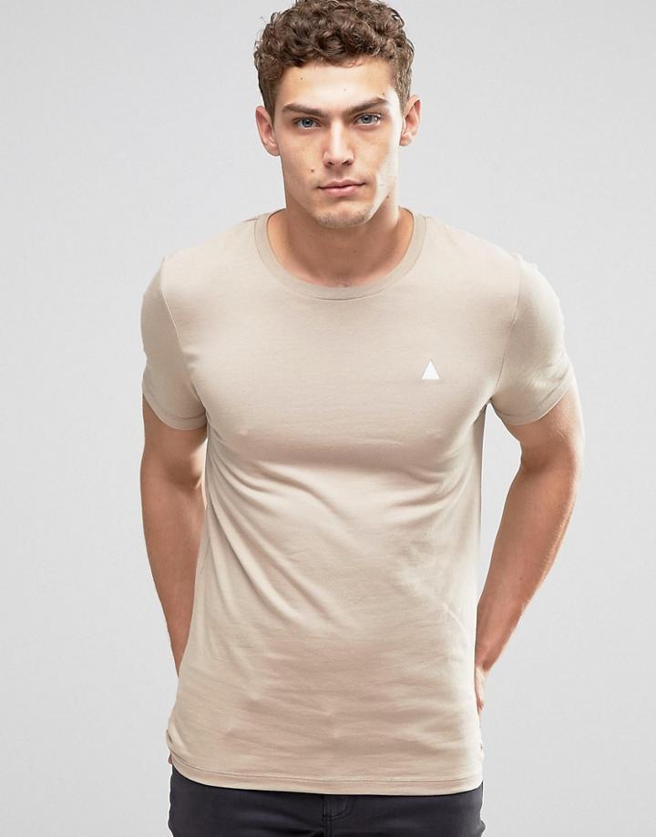 Asos Muscle T-shirt With Logo In Beige - Beige