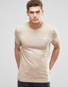 Asos Muscle T-shirt With Logo In Beige - Beige