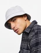Asos Design Bucket Hat In Gray Nylon-grey