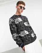 The North Face Half Dome Aop Long Sleeve T-shirt In Black