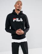 Fila Vintage Hoodie With Large Applique Logo In Black - Black