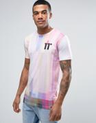 11 Degrees Logo T-shirt In White With Digi Print - White