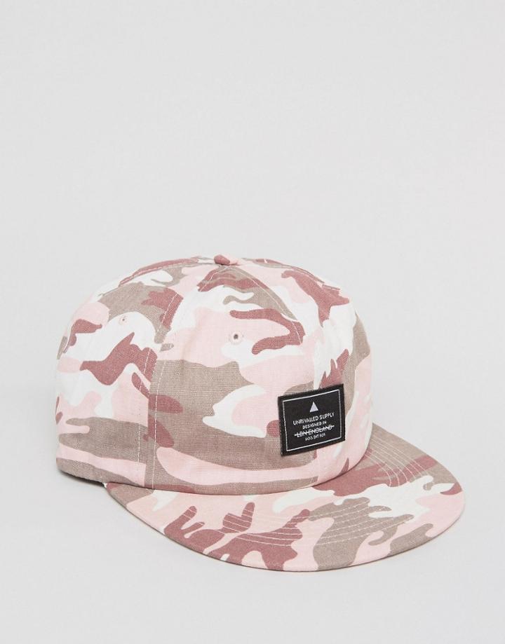 Asos Vintage Baseball Cap In Pink Camo - Pink
