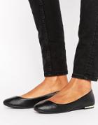 Call It Spring Fibocchi Metal Heel Ballet Flat Shoes - Black