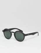 Mr. Boho Round Sunglasses Dalston In Matte Black With Classical Lenses Made In Italy - Black