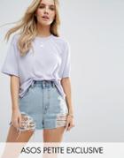 Asos Petite Linen Mix T-shirt - Multi