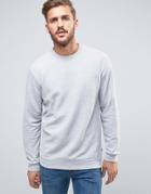Only & Sons Waffle Sweatshirt In Light Gray Melange - Gray