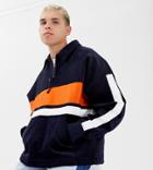 Collusion Cord Color Blocked Jacket In Navy