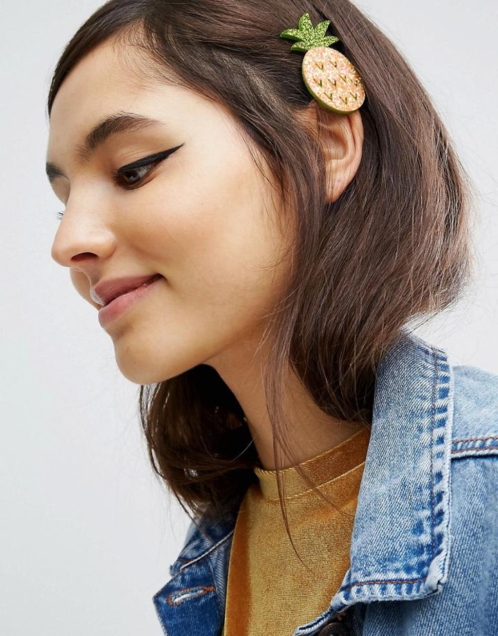 Limited Edition Glitter Pineapple Hair Clip - Multi