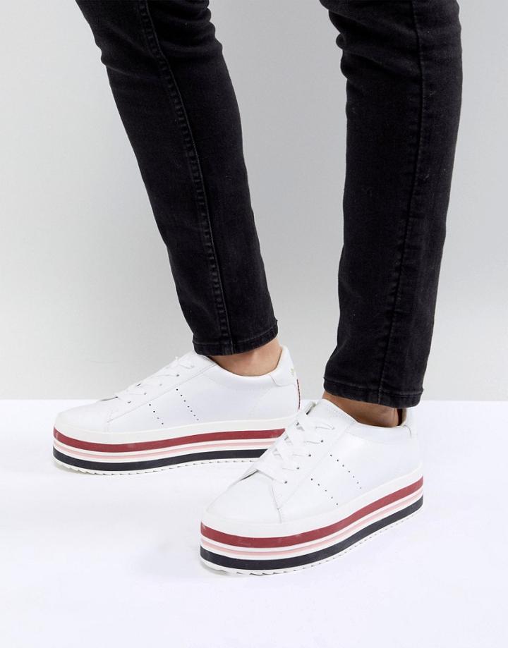Stradivarius Contrast Stripe Flatforms Sneaker - Multi