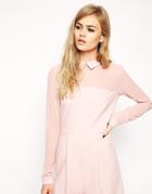 Asos Tall Romper With Collar And Sheer Sleeves - Black