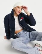 Tommy Jeans Funnel Neck Padded Jacket In Navy