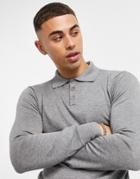 Gianni Feraud Muscle Fit Half Button Collared Sweater-grey