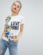 Love Moschino Tropical Logo T-shirt - White