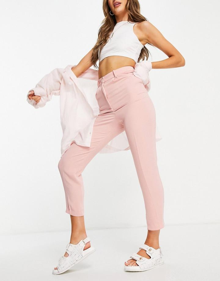 Miss Selfridge Fluid Crepe Pants In Pink