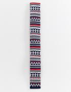 Devils Advocate Chrsitmas Print Knitted Tie - Navy