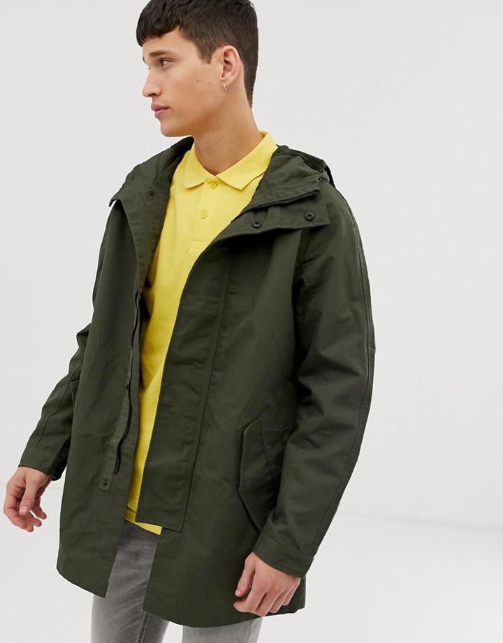 Burton Menswear Parka Jacket In Khaki - Green