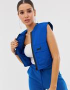 Criminal Damage Cropped Utility Tank Two-piece-blue