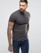 Asos Crew Neck T-shirt In Washed Black - Black