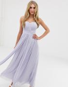 Lipsy Bandeau Chiffon Maxi Dress In Cornflower Blue - Blue