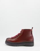 Walk London Premium Hiker Boots In Brown Leather