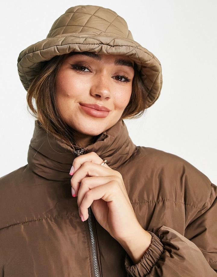 Urbancode Padded Bucket Hat In Camel-neutral