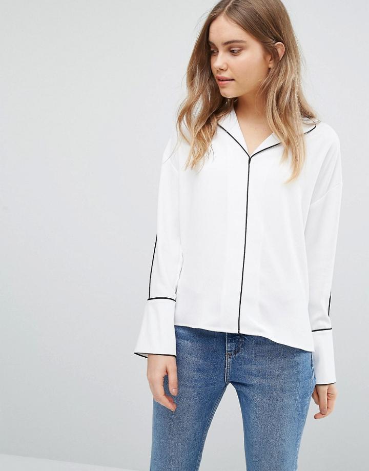 Warehouse Piped Detail Blouse - Multi