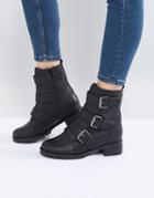Call It Spring Laoniel Buckle Biker Boots - Black