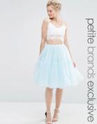 True Decadence Petite Tulle Skirt - Soft Blue