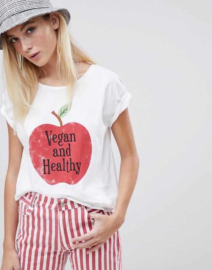 Pull & Bear Vegan T Shirt - White