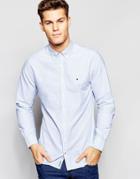 Tommy Hilfiger Oxford Shirt With Fine Stripe Regular Fit - Blue