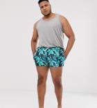 Asos Design Plus Swim Shorts In Navy Tie Dye Super Short Length - Navy
