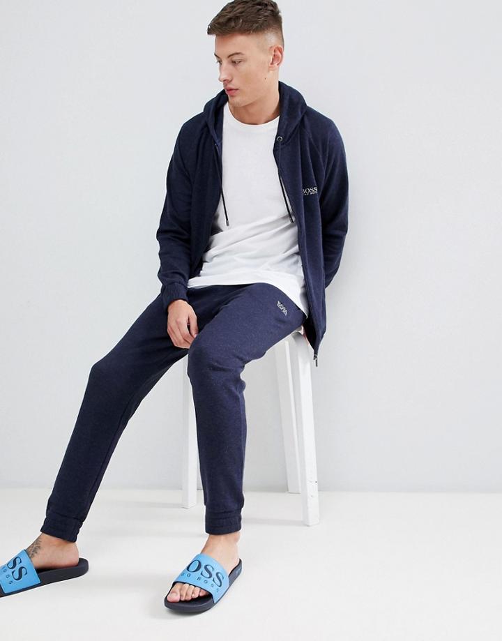 Boss Bodywear Cashmere Cuffed Joggers - Navy