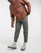 Asos Design Smart Tapered Sweatpants In Charcoal Scuba With Fixed Hem-grey