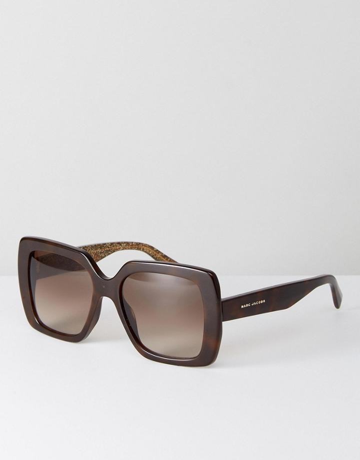 Marc Jaocbs 230/s Oversized Square Sunglasses In Tort - Black