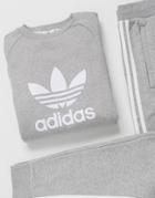 Adidas Originals Sweatshirt With Large Trefoil In Gray Heather-grey